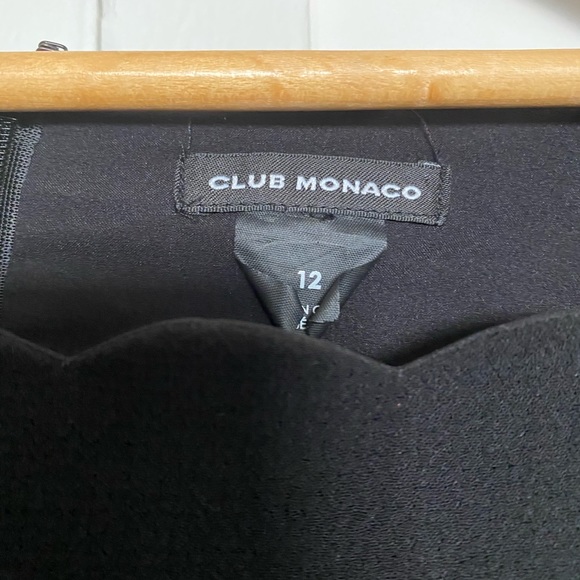 Club Monaco Black Scalloped Crepe Dress Size 12 - Picture 4 of 4
